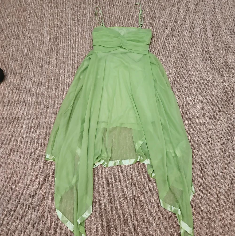 Fairy Light Green Spaghetti-Strap Dress Size M